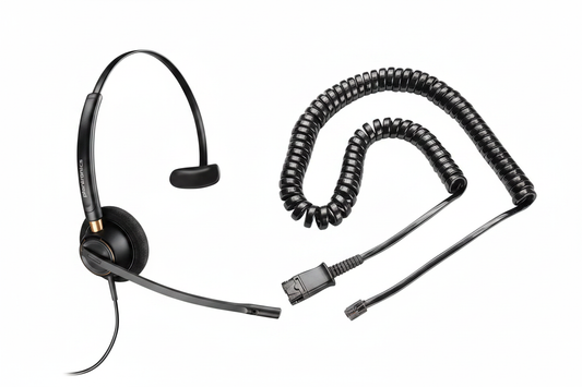 HP HW510 Monaural Headset + U10P Cord Side by Side