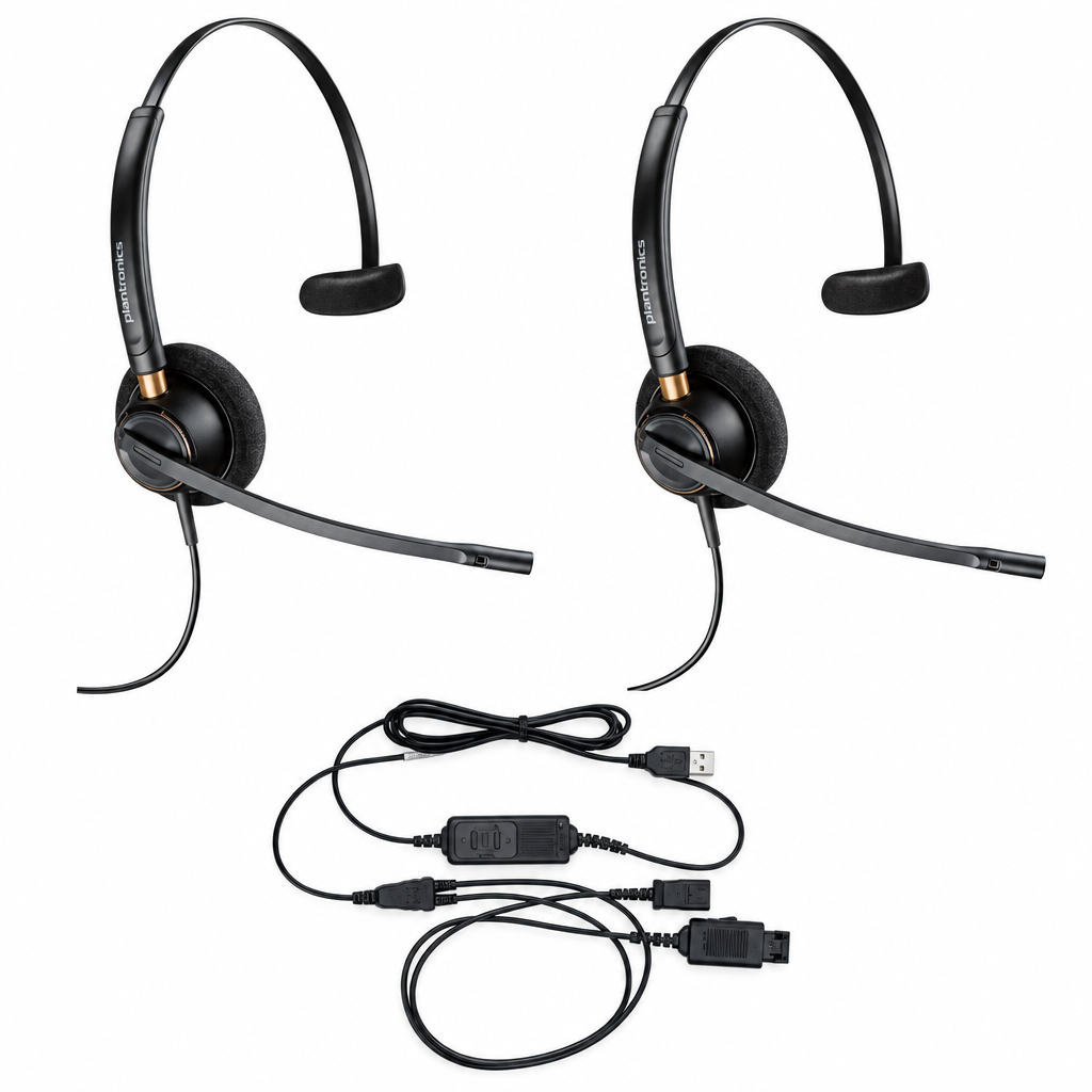 Two HW510 headsets with one JPL USB Y-cord