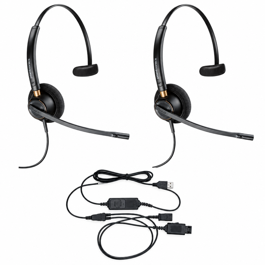 Two HW510 headsets with one JPL USB Y-cord